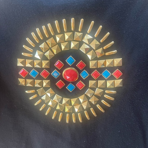 Vintage S.B. Collections Studded Shoulder Pad Sweatshirt Medium - Picture 8 of 11